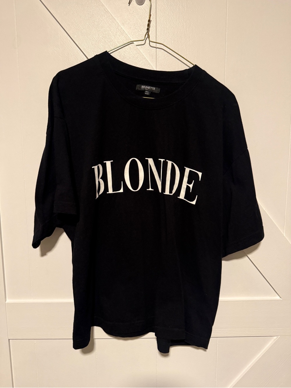 Brunette The Label Black 'BLONDE' Boxy Graphic Tee